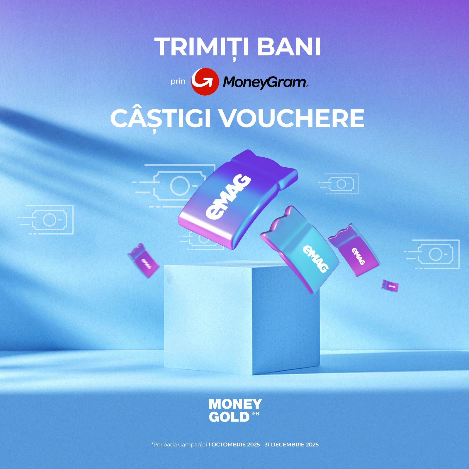 Trimiți bani prin MoneyGram, câștigi vouchere eMAG